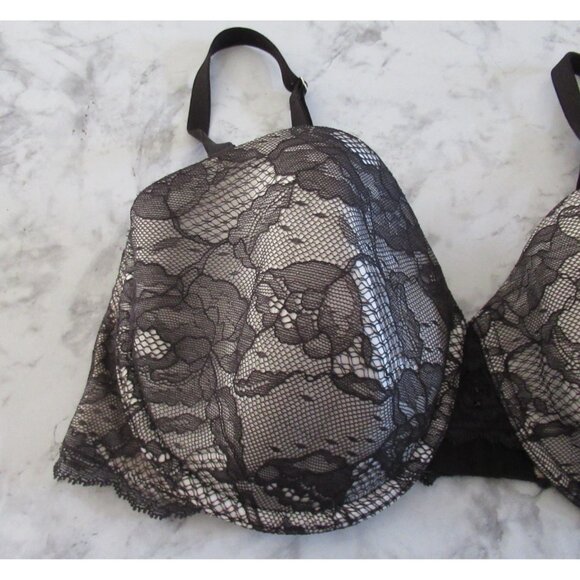 Victorias Secret Bra 36D Black Lace Biofit Multiway Convertible Underwire Padded - Picture 2 of 5